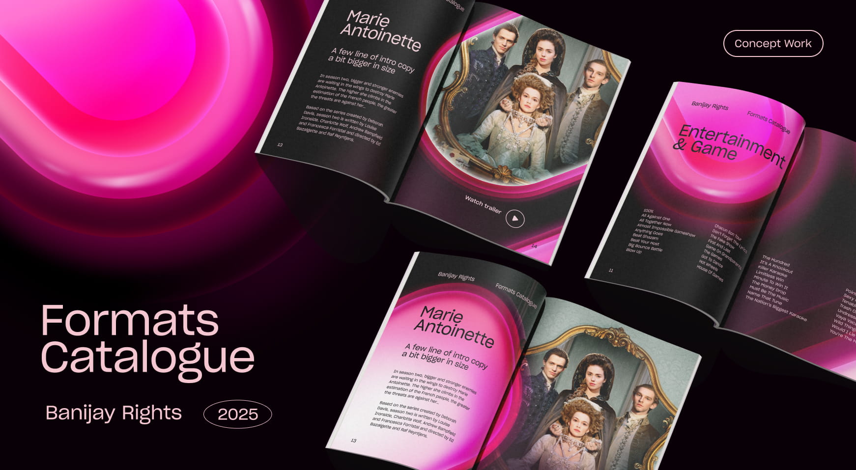 catalogue cover concepts, layouts, spreads